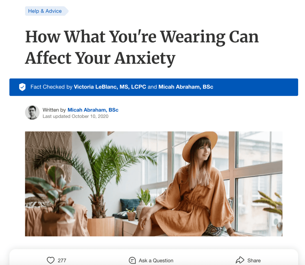 Clothing & Anxiety